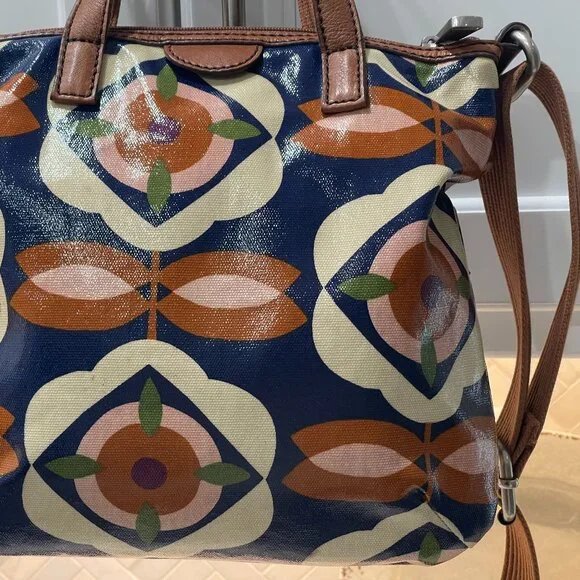 -Mod Bloom Pop – Vintage Fossil Key-Per Mod-Floral Messenger Crossbody Bag - Picture 12 of 16